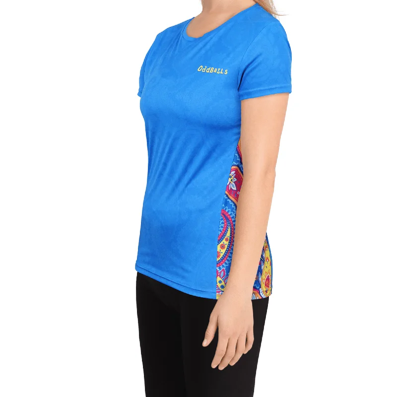 Paisley - Tech Fit - Womens Training T-Shirt Elasticated Padded Insulated
