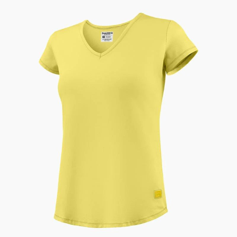 ZAAZEE Alyx V-Neck T-Shirt-Limoncello Iron Safe Non-Iron Wrinkle Free