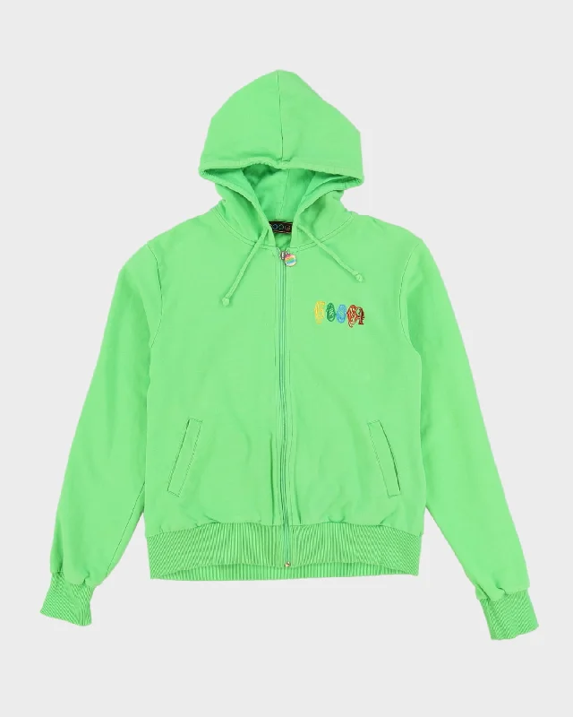 00s Coogi Green Full-Zip Hoodie - L Hoodie with Velcro Closure Adjustable Secure
