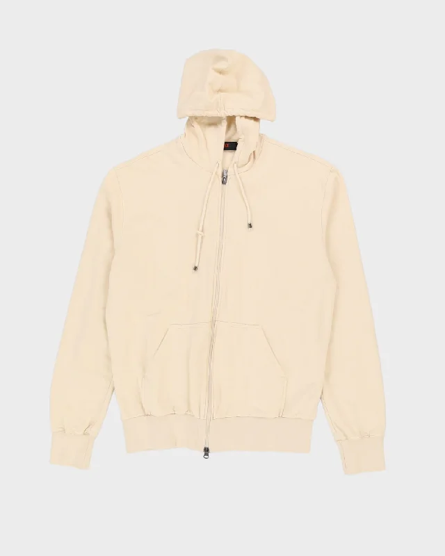 00s Versace Sport Cream Full-Zip Oversized Hoodie - XL Hoodie with Toggle Buttons Decorative Unique 00s Versace Sport Cream Full-Zip Oversized Hoodie - XL Hoodie with Toggle Buttons Decorative Unique