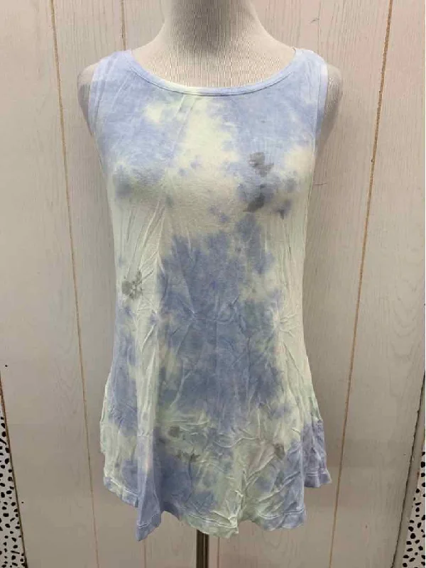 American Eagle Blue Junior Size Small Tank Top grey tank top