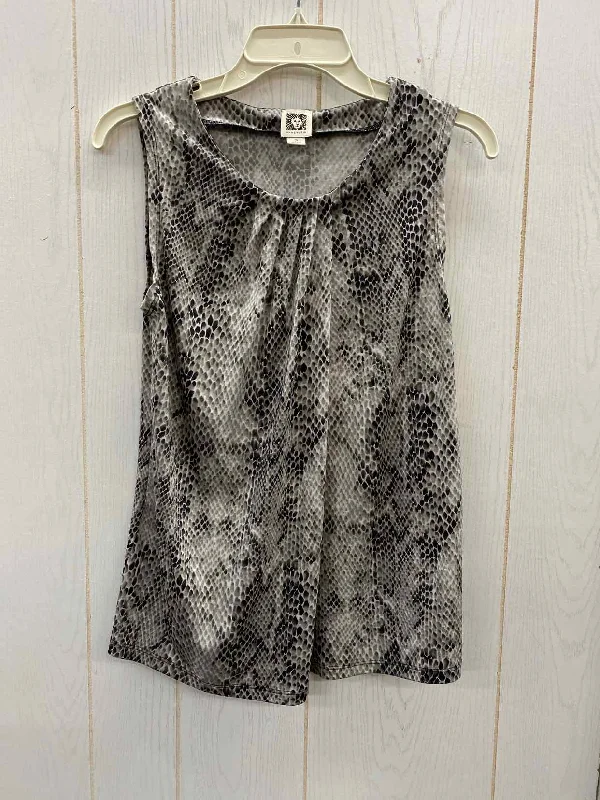 Anne Klein Gray Womens Size Small Tank Top soft pink tank