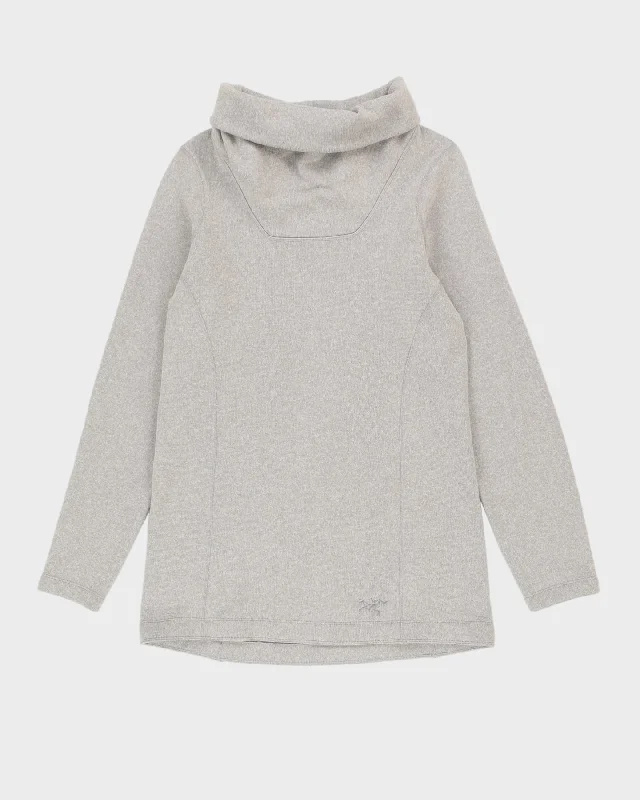 Arc'Teryx Grey Roll Neck Sweatshirt - M Hoodie with Full-Zip Functional Layering