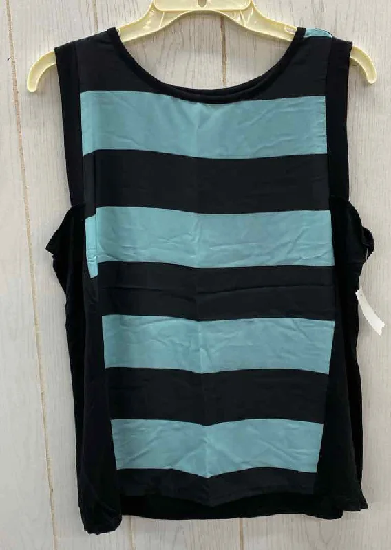 Belle & Sky Black Womens Size L Tank Top print tank top