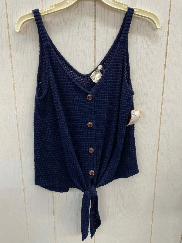 Blu Pepper Navy Womens Size Small Tank Top flirty tank top