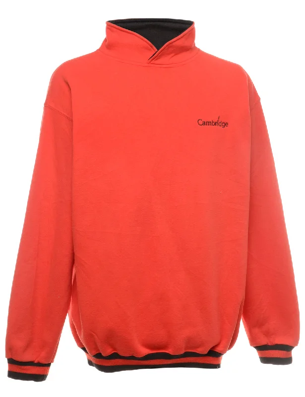 Cambridge Plain Sweatshirt - L Hoodie with Color Block Contrast Stylish