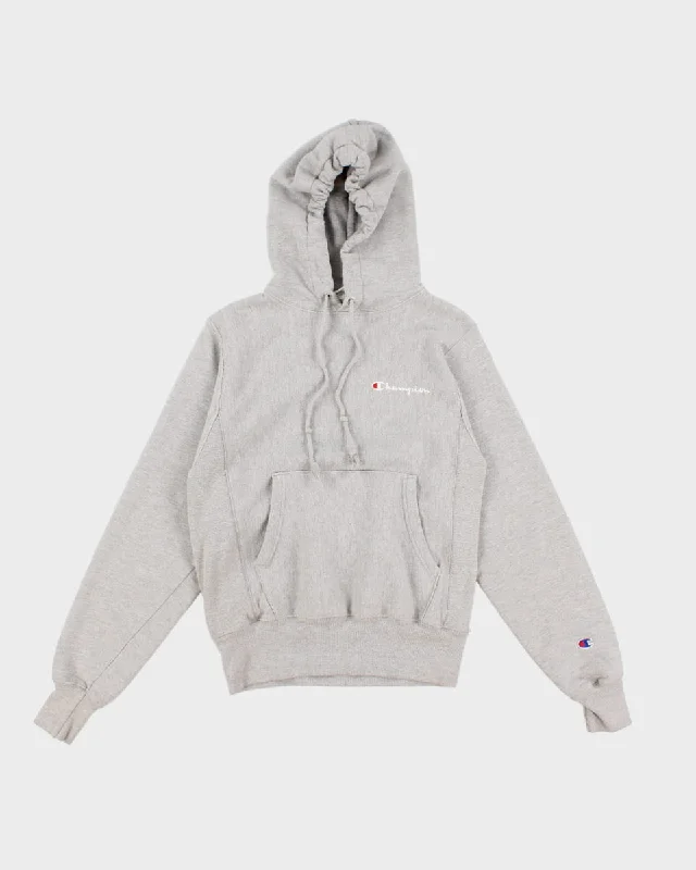 Champion Grey Reverse Weave Hoodie - XS Hooded Sweatshirt Casual Wear Street Style