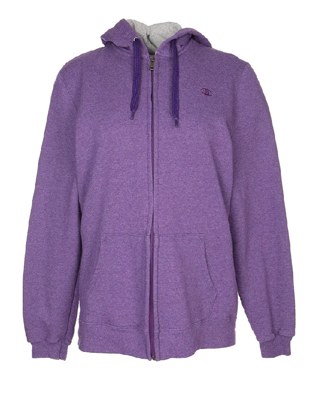 Champion Purple Hoodie - L Hoodie with Slit Hem Functional Movement
