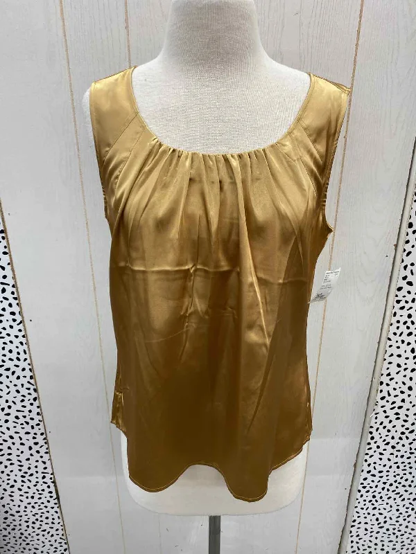 Chico's Gold Womens Size M Tank Top scoop neck tank