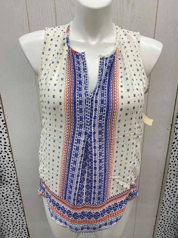 Collective Concepts White Womens Size L Tank Top lace back tank