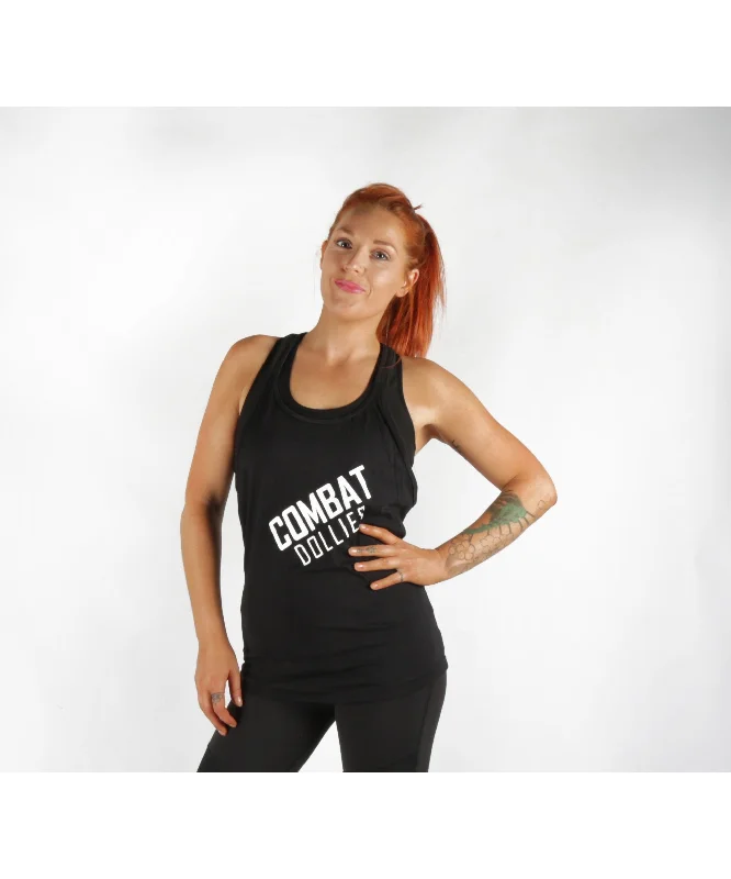 Combat Dollies T-Back Tank Top Black lace tank top