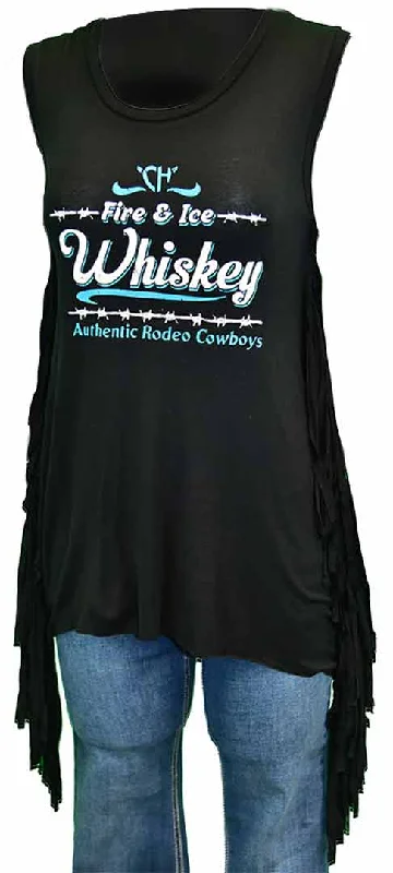 Cowgirl Hardware Women's Fire & Ice Whiskey Tank Top white tank top