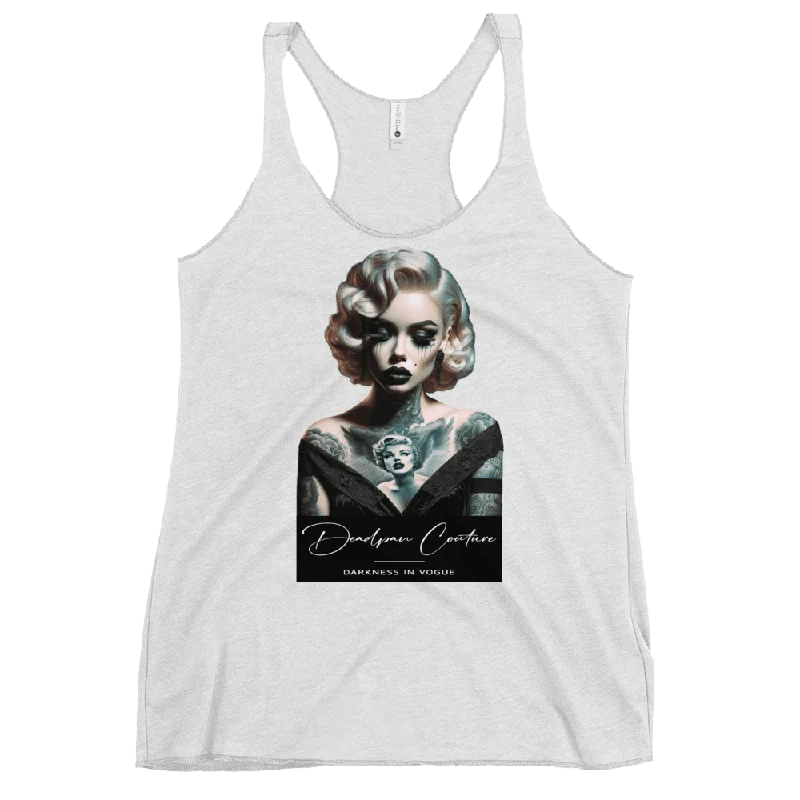 Deadpan Couture "Marilyn Morose" Women's Racerback Tank Top rhinestone tank top