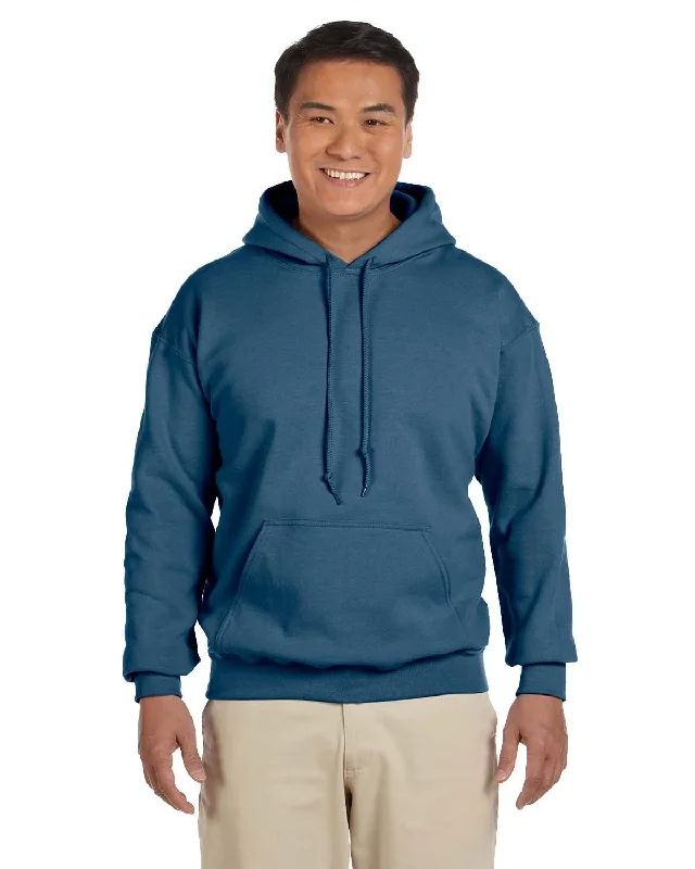 Gildan Lightweight 50/50 Hoodie Sweatshirt | Indigo Blue Hoodie with Mock Neck Collared Structured Gildan Lightweight 50/50 Hoodie Sweatshirt | Indigo Blue Hoodie with Mock Neck Collared Structured