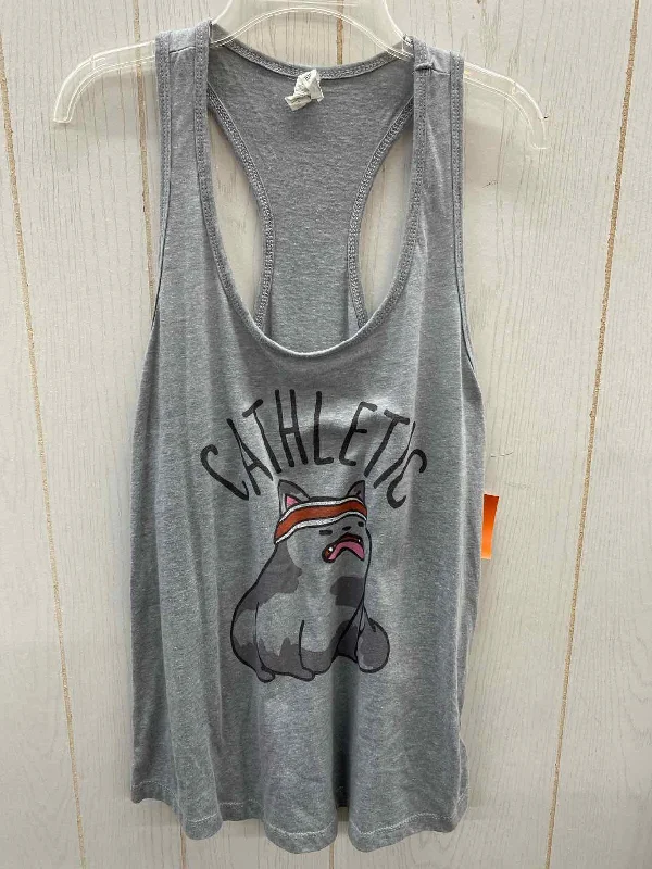 Gray Womens Size L Tank Top cutout tank top