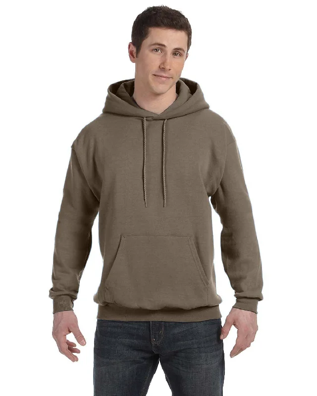 Hanes 50/50 Hoodie Sweatshirt | Army Brown Hoodie with Cropped Fit Short Trendy