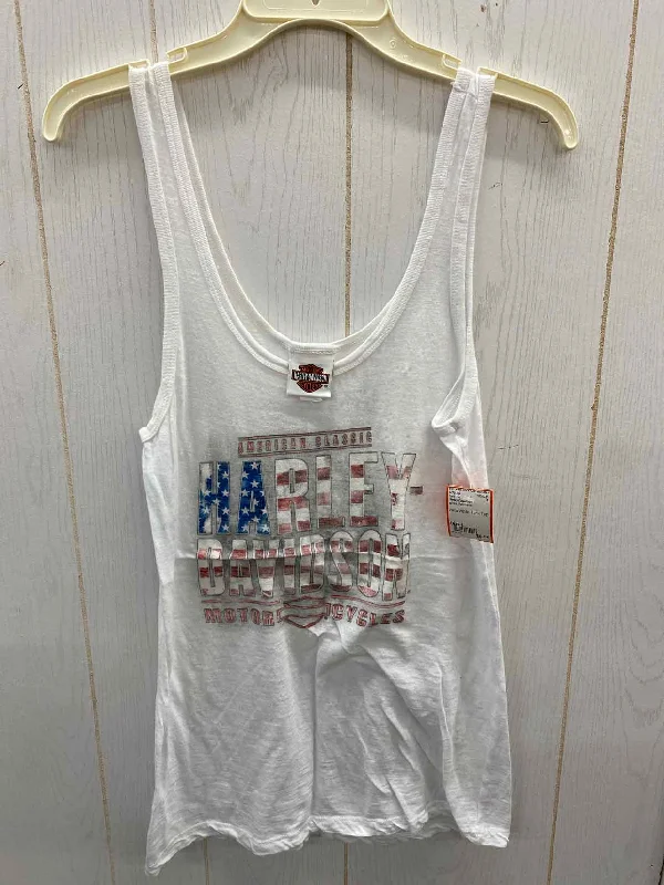 Harley Davidson White Womens Size L Tank Top layering tank top