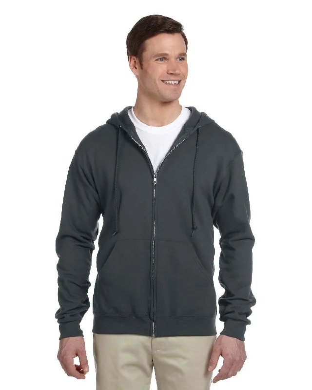 Jerzees Lightweight Full-Zip Hooded Sweatshirt | Black Heather Hoodie with Frayed Bohemian Relaxed Jerzees Lightweight Full-Zip Hooded Sweatshirt | Black Heather Hoodie with Frayed Bohemian Relaxed