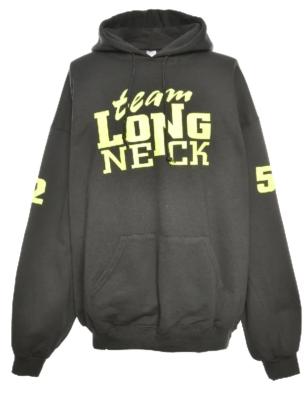 Jerzees Printed Hoodie - L Hoodie with Raglan Sleeves Sporty Comfortable
