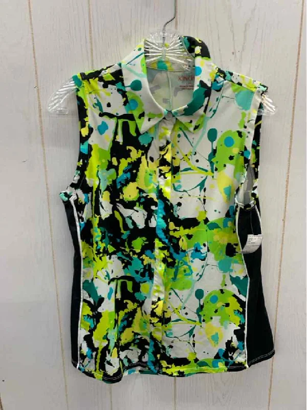 Kinona Green Womens Size M Tank Top one shoulder tank