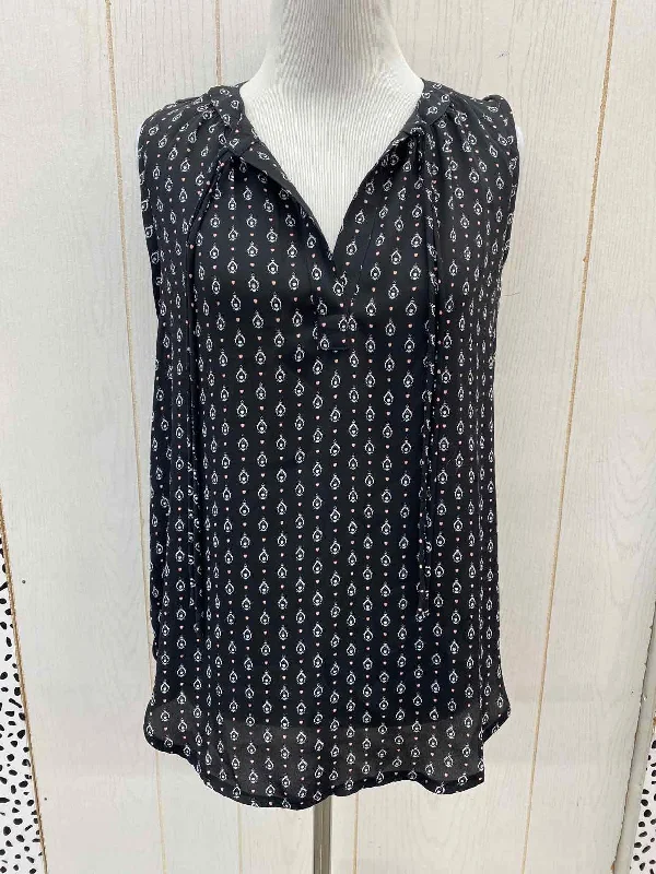 LOFT Black Womens Size Small Tank Top gold tank top