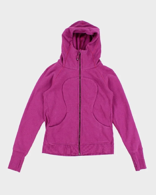 Magenta Lululemon Zip-Up Hoodie - M Hoodie with Ribbed Hem Stretchable Secure