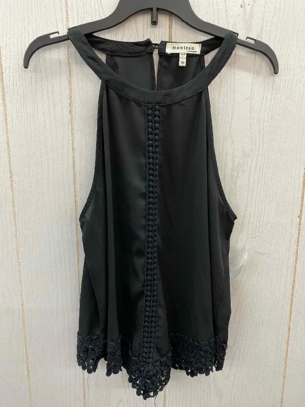 Monteau Black Junior Size M Tank Top low neck tank