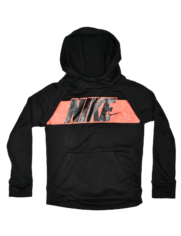 Nike Black Sweatshirt  - 10 YEARS Hoodie with Mesh Breathable Sporty