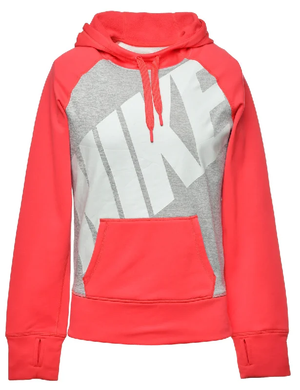 Nike Printed Hoodie - S Hoodie with Slit Hem Functional Movement