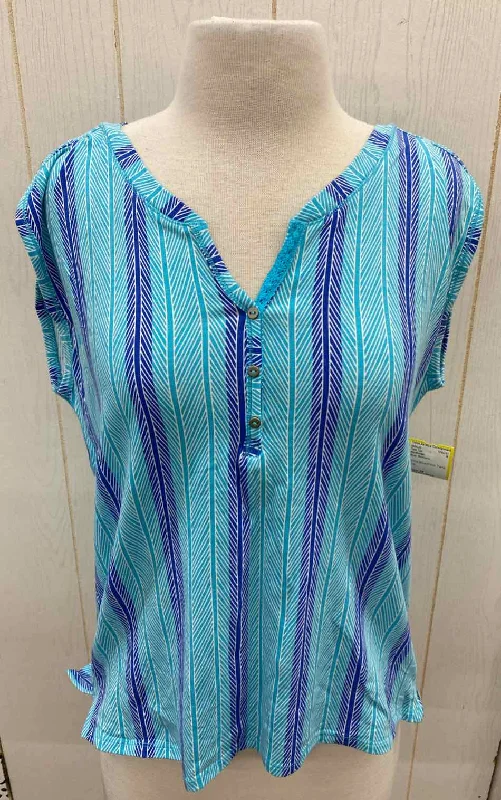 Northcrest Blue Womens Size M Tank Top rhinestone tank top