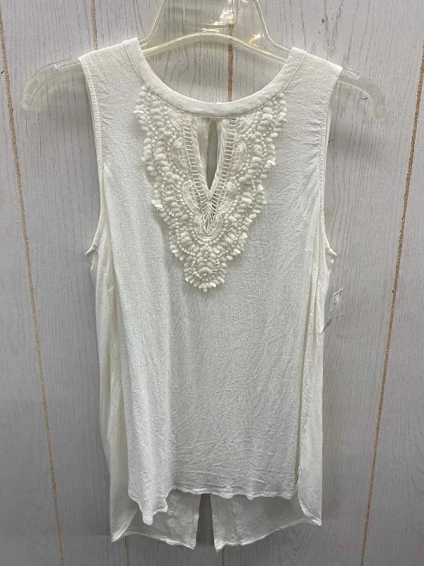 Pale Sky White Womens Size Small Tank Top striped tank top