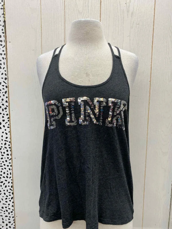 PINK Gray Junior Size Small Tank Top strapless tank top