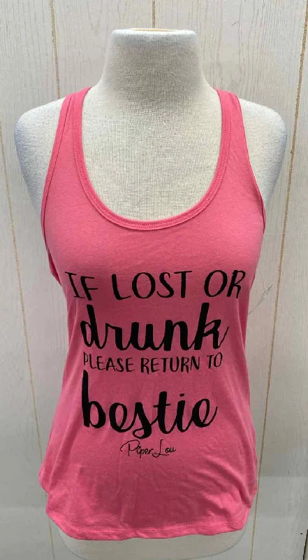 Pink Womens Size M Tank Top soft pink tank