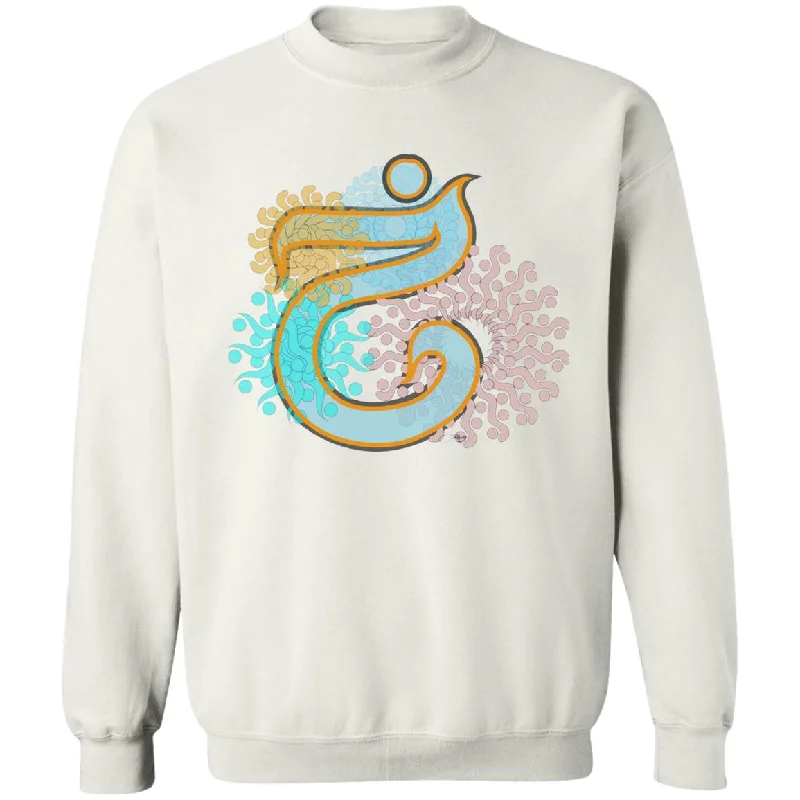 Pullover Sweatshirt with Arabic Initial - 'Khā' (خ) Hoodie with Puffed Sleeves Voluminous Trendy Pullover Sweatshirt with Arabic Initial - 'Khā' (خ) Hoodie with Puffed Sleeves Voluminous Trendy