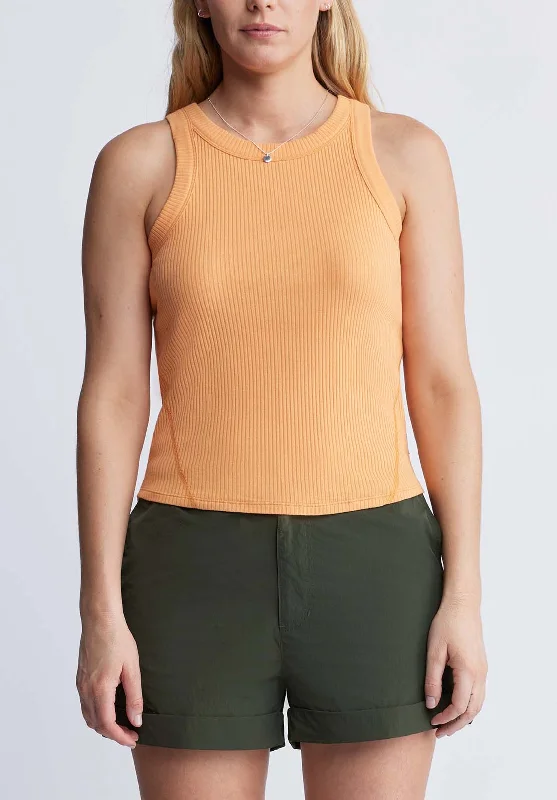 Regine Women’s Ribbed Tank Top in Tangerine - KT0119P loose fit tank
