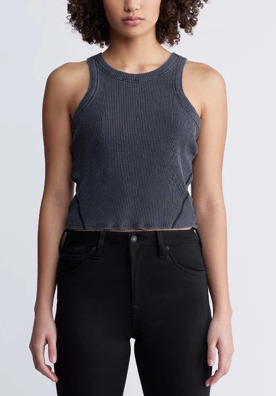 Regine Women’s Ribbed Tank Top in Black - KT0151P cozy tank top