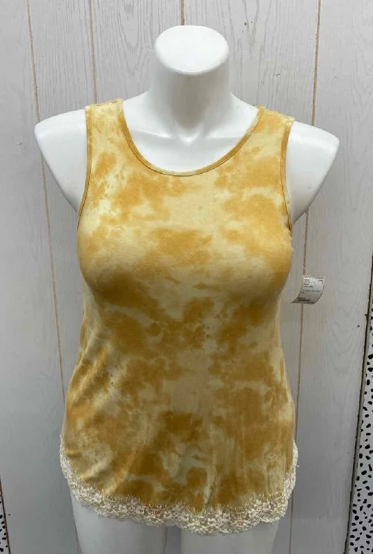 Rewind Yellow Junior Size L Tank Top cutout tank top
