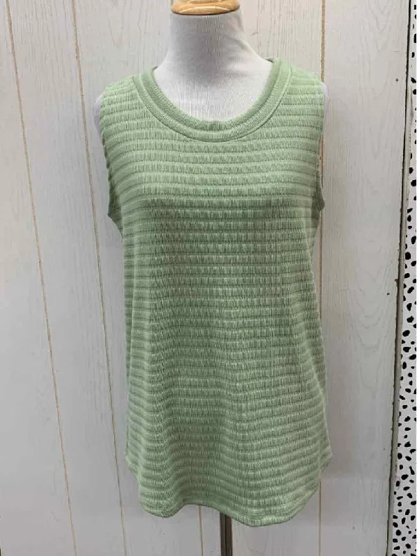 Staccato Green Womens Size Small Tank Top metallic tank top