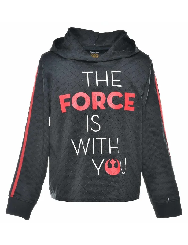 The Force Is With You Printed Hoodie - S Hoodie with Illustration Artistic Creative