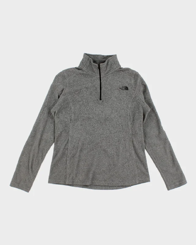 The North Face Grey Fleece Sweatshirt - S Hoodie with Strings Custom Fit Adjustable