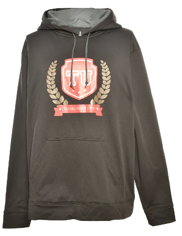 TU Printed Hoodie - L Hoodie with Batwing Sleeves Loose Dramatic