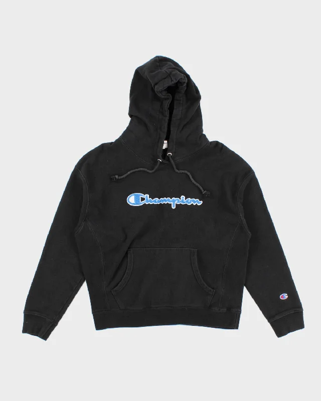 Vintage Champion Reverse Weave Black Hoodie - L Oversized Hoodie Comfort Casual