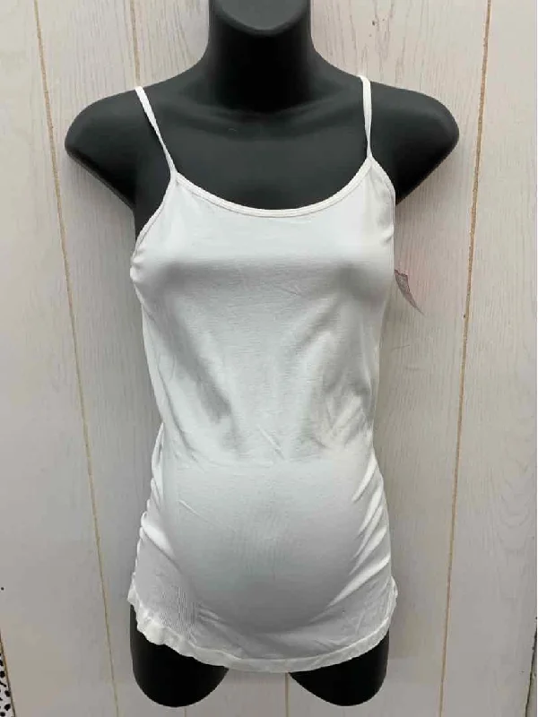 White Maternity Size M/L Tank Top athletic tank top
