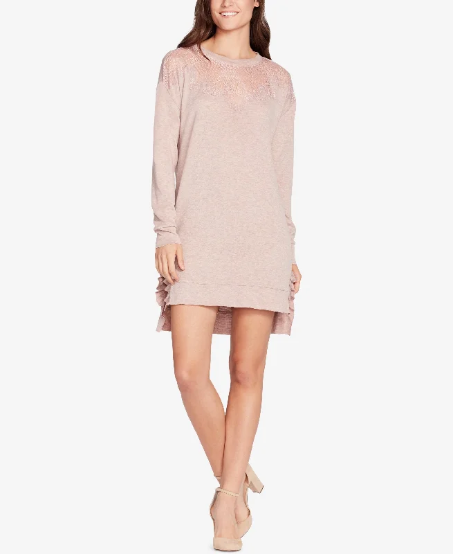 William Rast Illusion Sweatshirt Dress Cotton Hoodie Fleece Lining Warmth