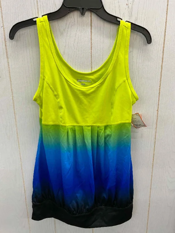 Xersion Green Womens Size M Tank Top lace back tank