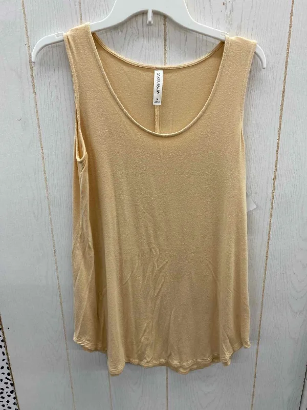 Zenana Yellow Womens Size M Tank Top crew neck tank