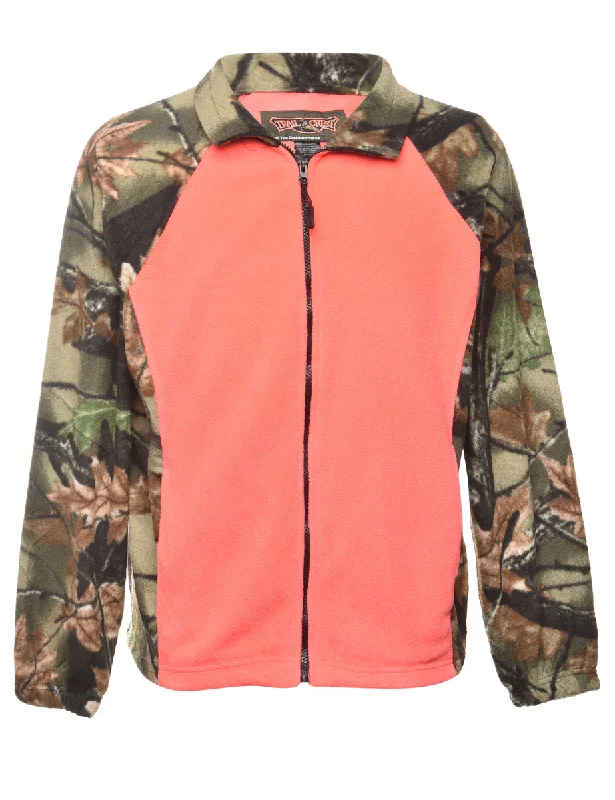 Zip front Fleece Sweatshirt - L Hoodie with Belted Waist Structured Tailored