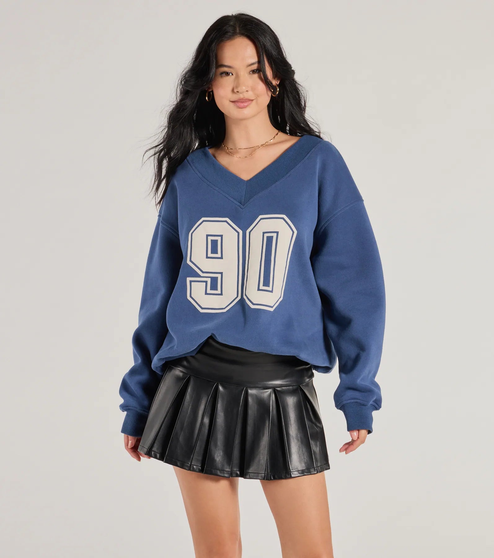 90 Graphic Oversized Pullover Sweatshirt Hoodie with Hem Drawcord Adjustable Customizable 90 Graphic Oversized Pullover Sweatshirt Hoodie with Hem Drawcord Adjustable Customizable
