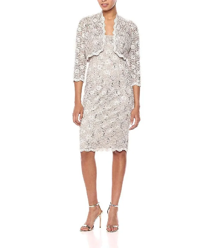 Alex Evenings AE1122090 Sleeveless Short Lace Dress Bolero Jacket Herringbone Jacket Houndstooth Jacket Plaid Jacket Alex Evenings AE1122090 Sleeveless Short Lace Dress Bolero Jacket Herringbone Jacket Houndstooth Jacket Plaid Jacket