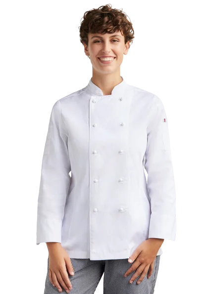 BIZ Womens Al Dente Long Sleeve Chef Jacket (CH230LL) Zippered Front Buttoned Front Snap Front BIZ Womens Al Dente Long Sleeve Chef Jacket (CH230LL) Zippered Front Buttoned Front Snap Front